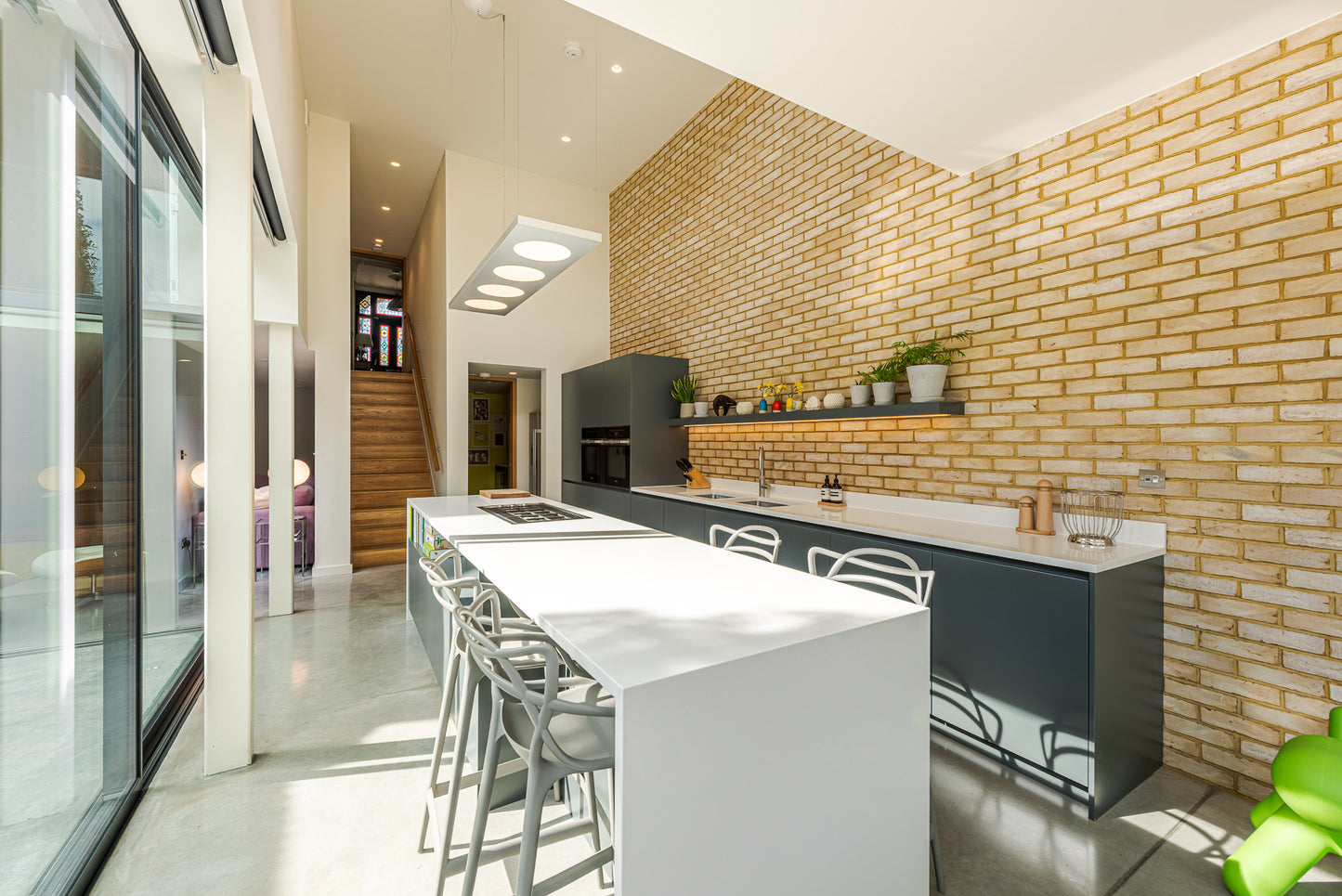 Sleek Minimalist Exposed Brick House